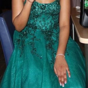 Prom Dress Mori Lee Teal Embellished Prom Dress